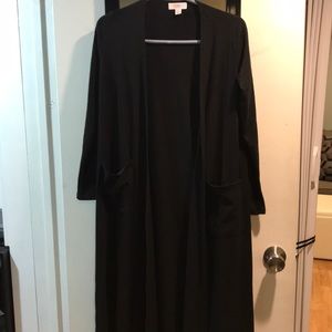 Lularoe Solid Black Ribbed Sarah